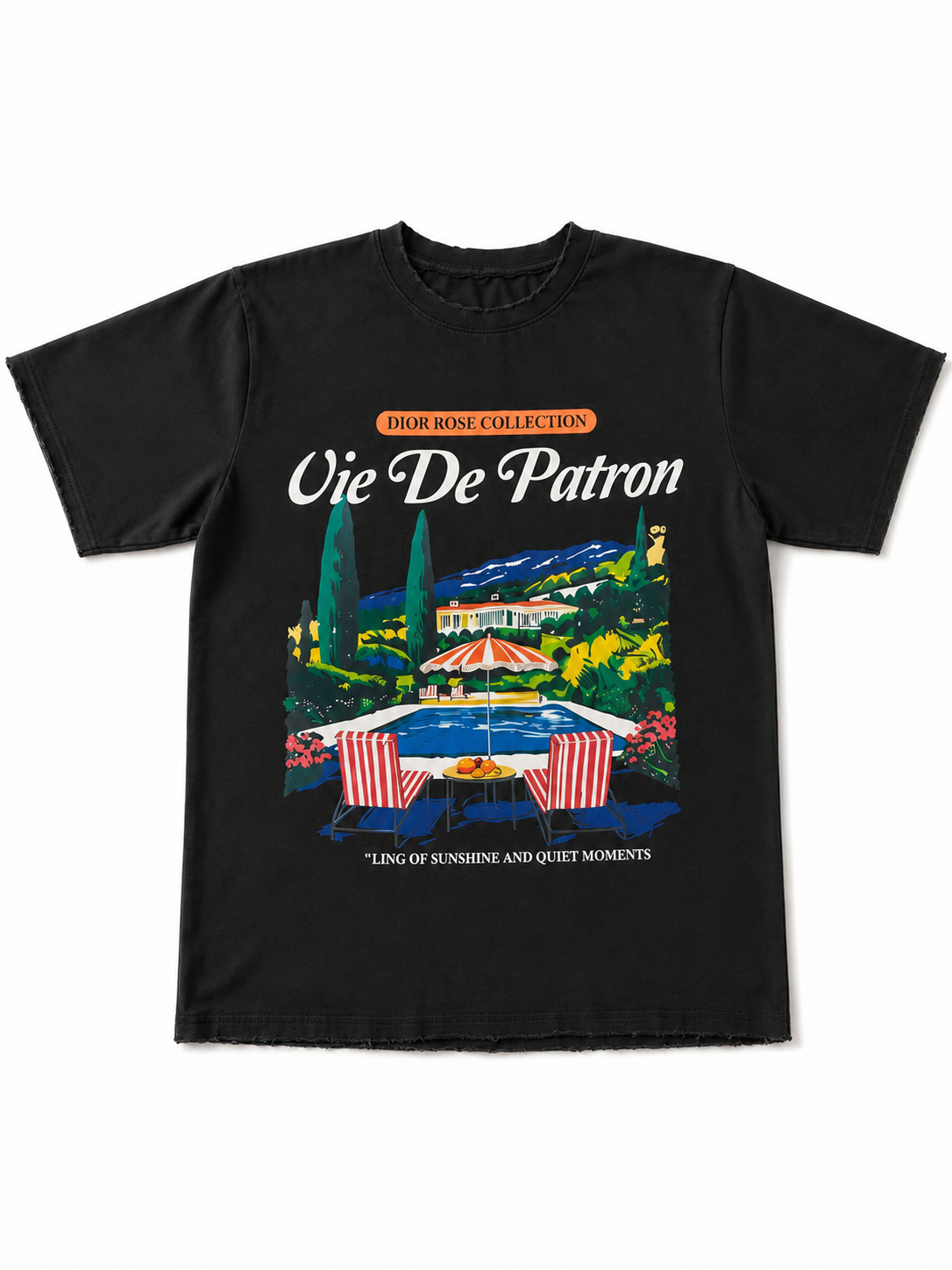 Dior Rose Black "Summer in Monaco" Heavyweight Tee