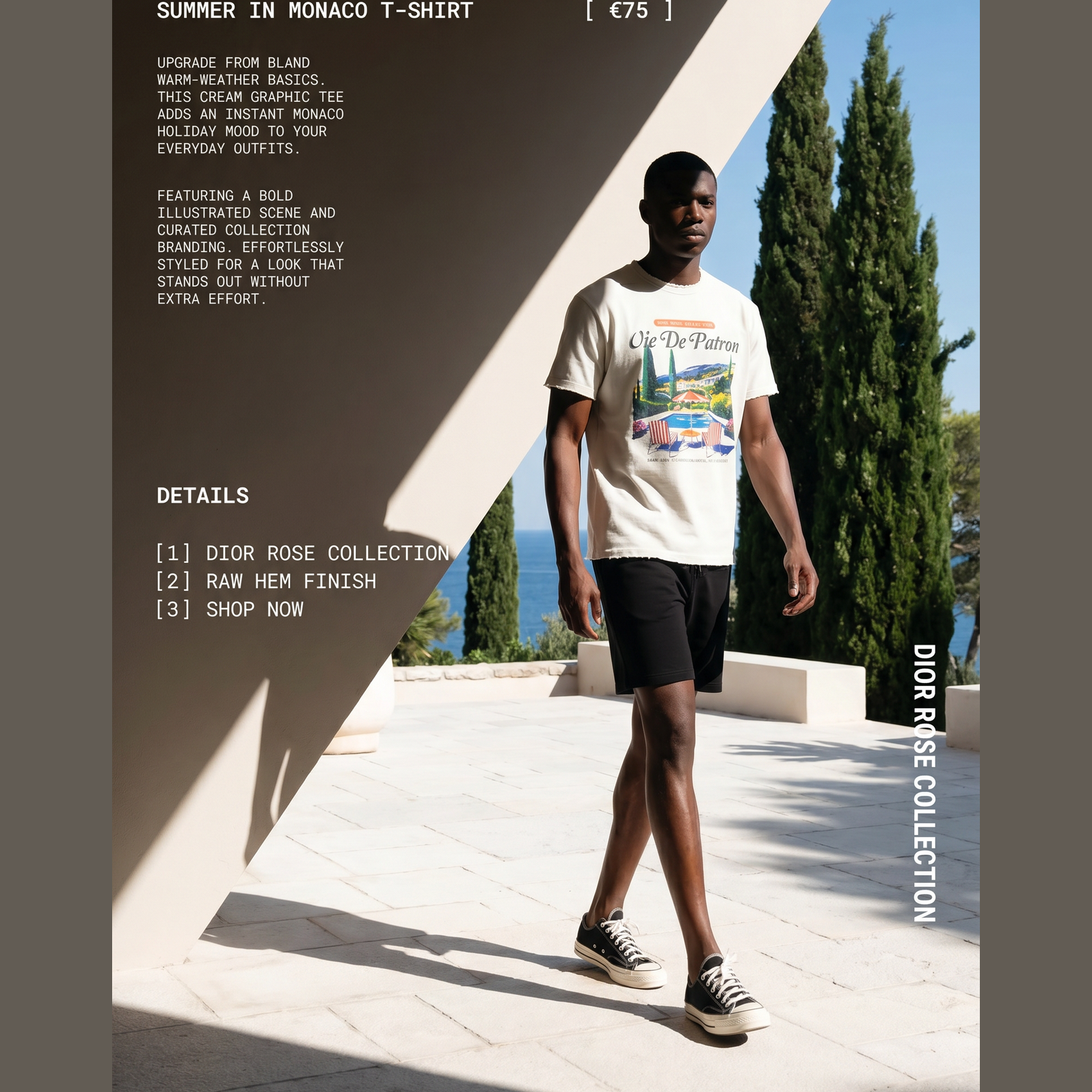 Cream Summer in Monaco Tee