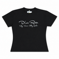Women's Black Dior Rose Signature tee (crop)