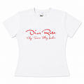 Women's White Dior Rose Signature tee (crop)