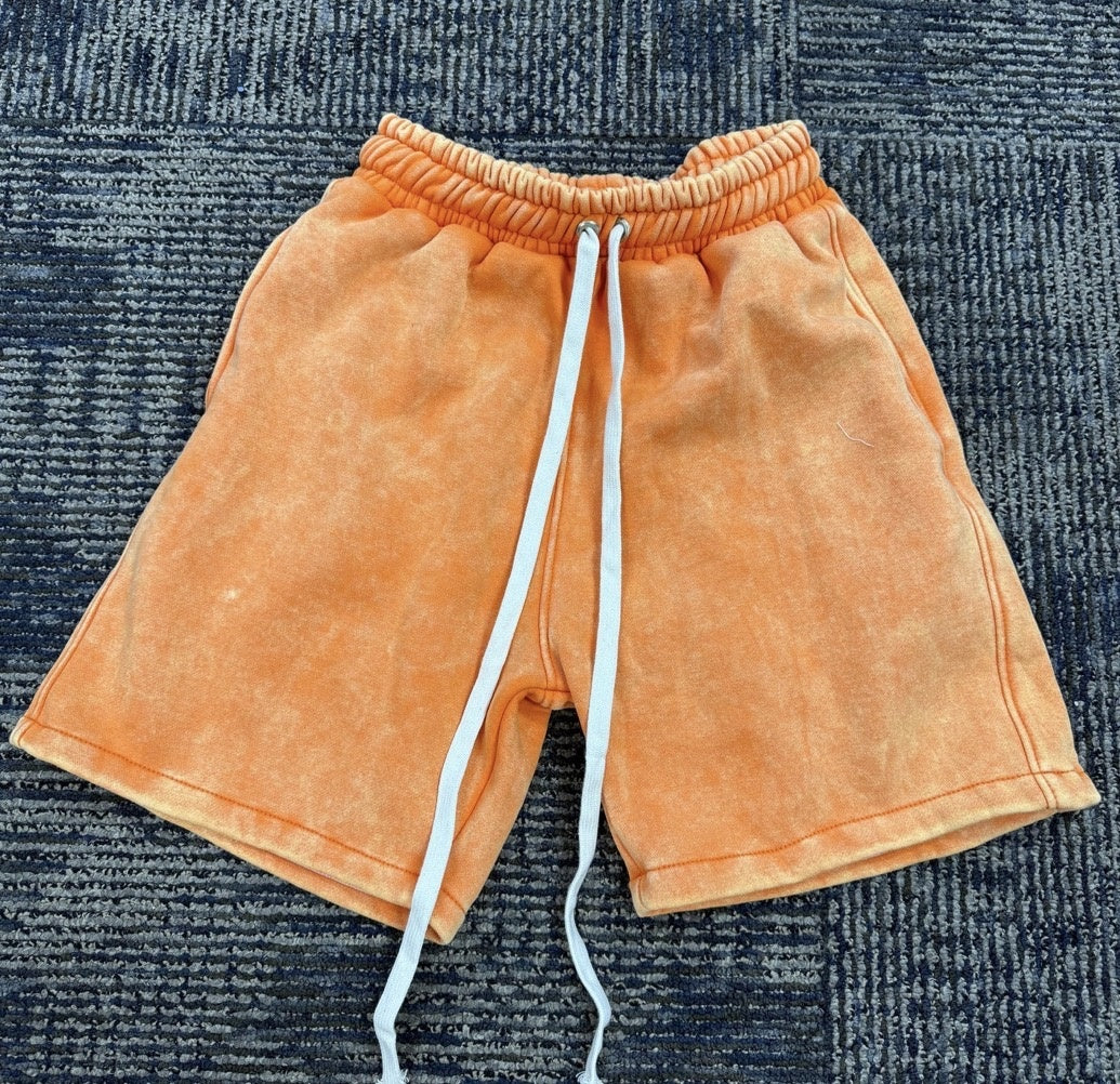 (Orange) men crystal wash shorts