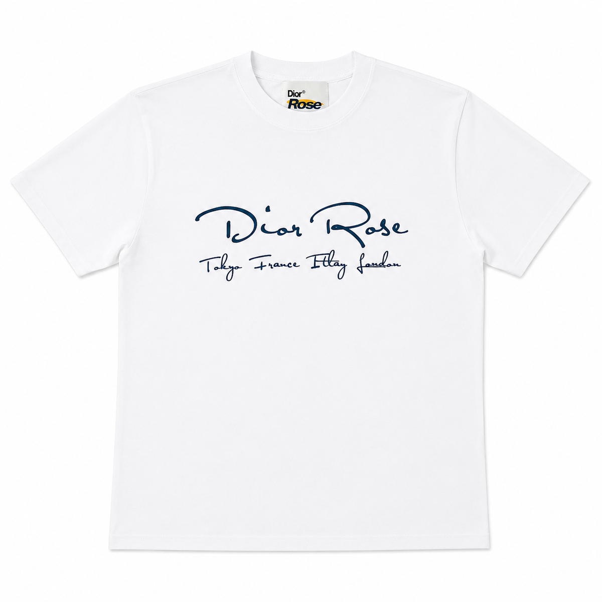 White Dior Rose Signature tee