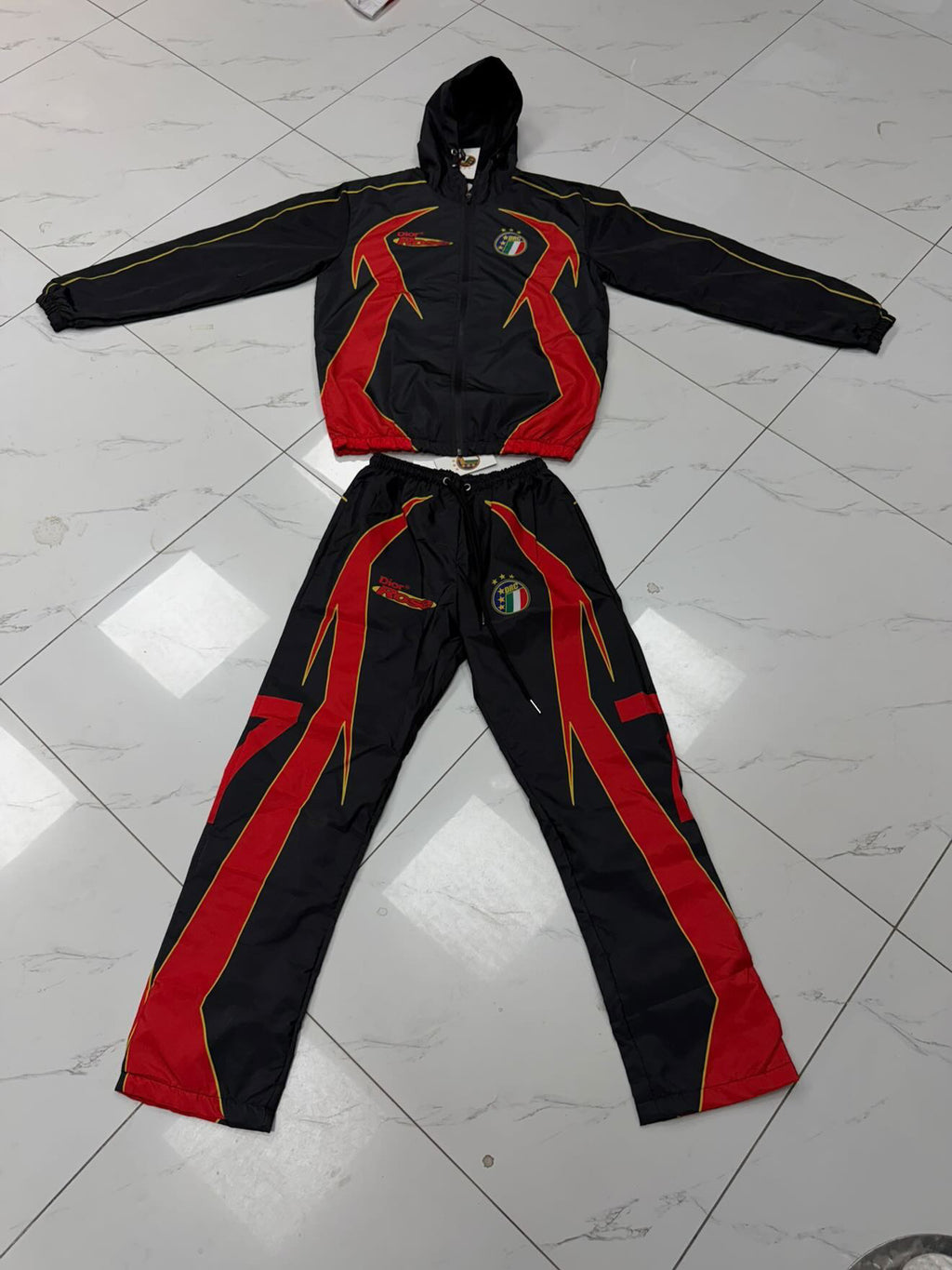 (Black/red) Dior rose Olympic edition track jacket