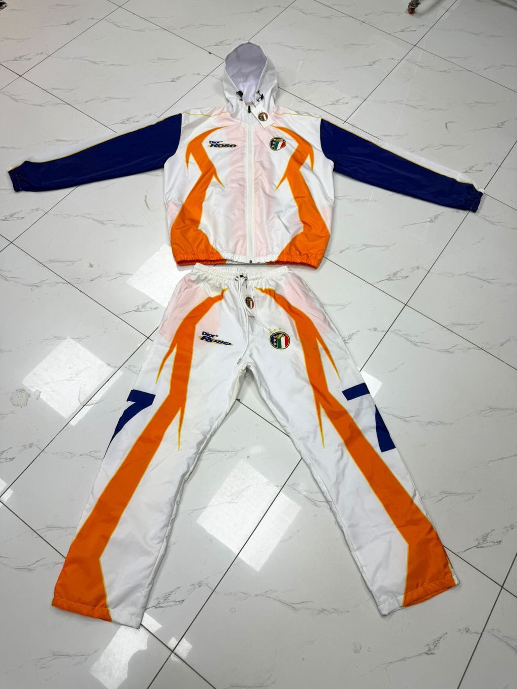 (white/org) Dior rose Olympic edition track jacket