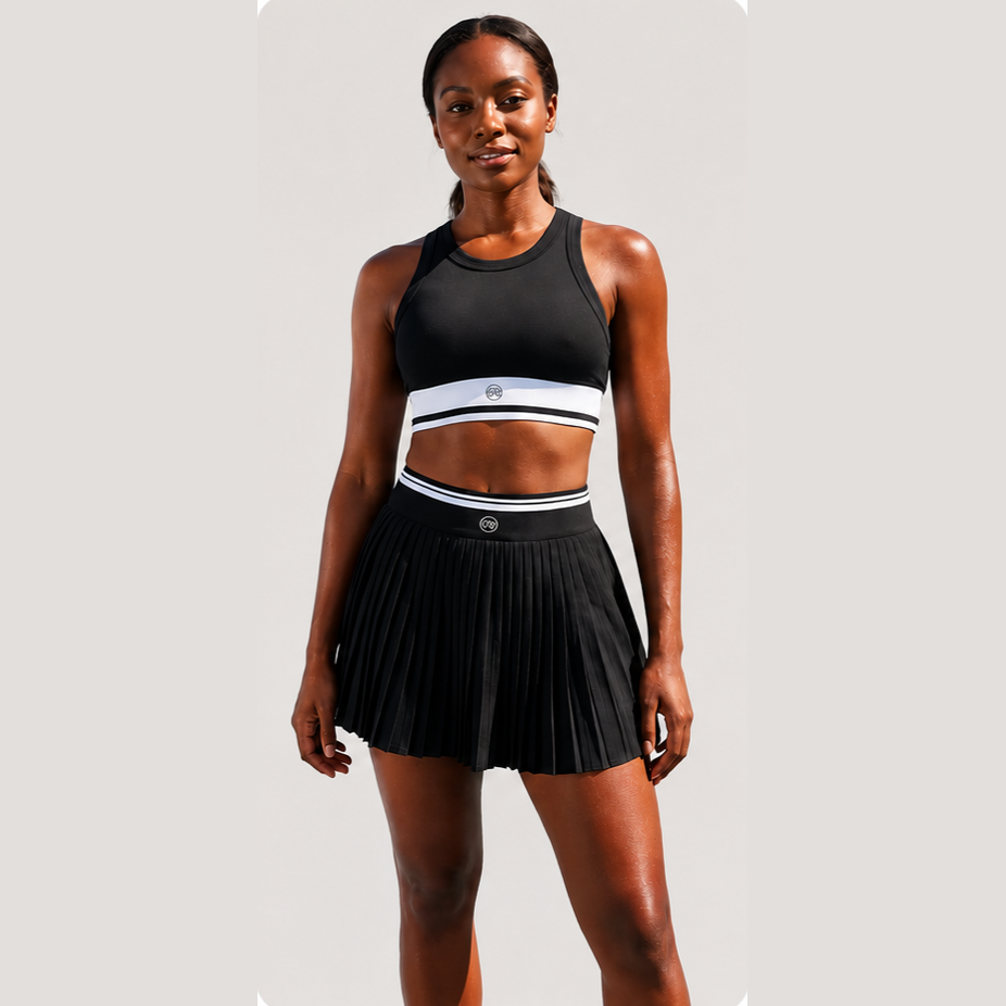 Black Women's Tennis Skirt Sets