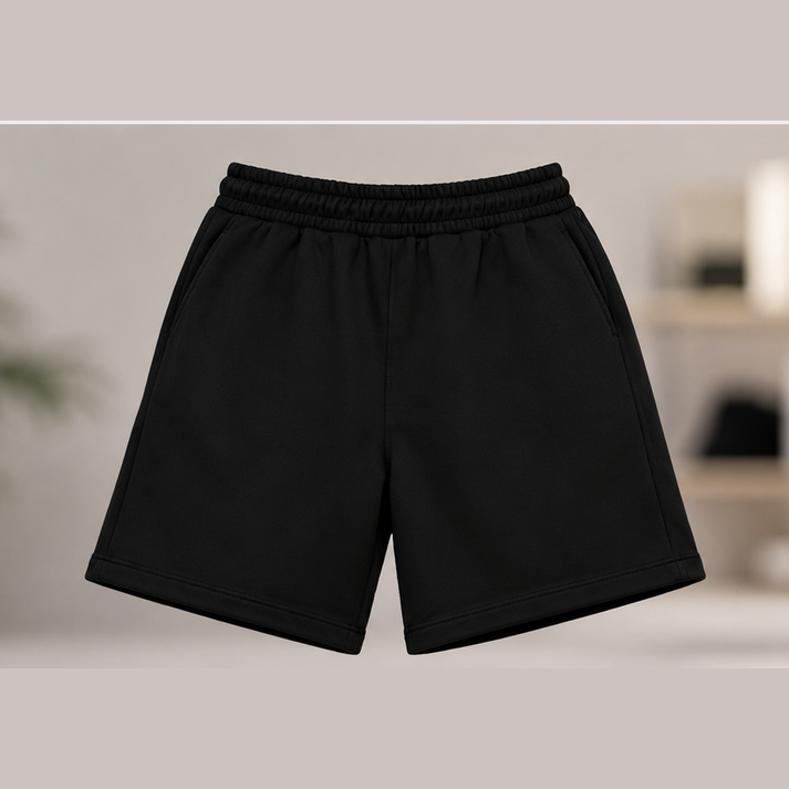 Solid Black Shorts