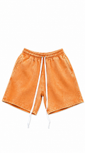 Orange Crystal Wash Streetwear Shorts