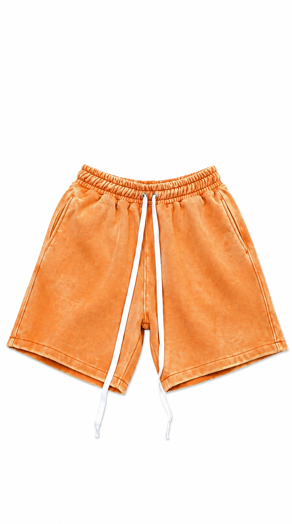 Orange Crystal Wash Streetwear Shorts