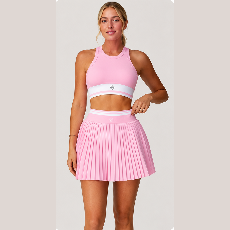 Pink Women's Tennis Skirt Set